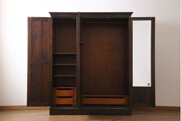 中古　美品　北海道民芸家具 洗練されたデザインの組立式ワードローブ(洋服タンス、収納棚)(定価約81万円)