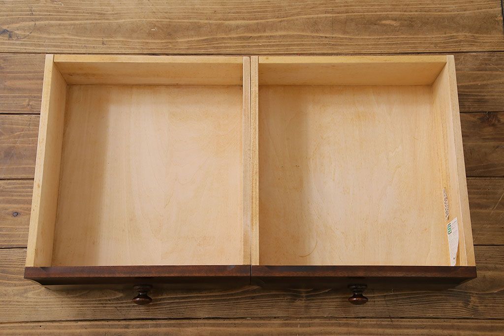 【N様ご成約分】中古　北海道民芸家具　OM151　上品な佇まいの食器棚(キャビネット、収納棚)(定価130万円)