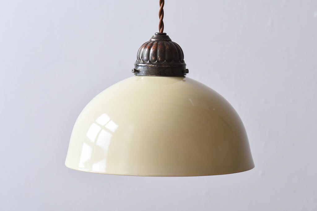 オールドノリタケ・則武(日陶)　チューリップ　照らすと透ける模様が魅力の電笠(天井照明、シェード)