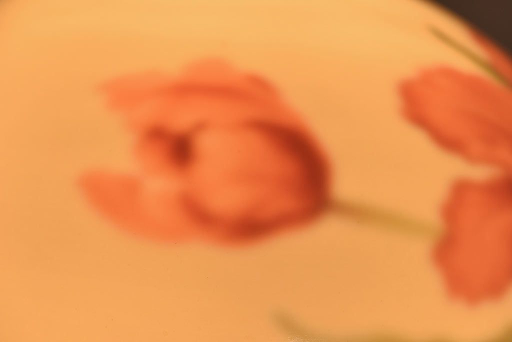 オールドノリタケ・則武(日陶)　チューリップ　照らすと透ける模様が魅力の電笠(天井照明、シェード)