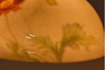 オールドノリタケ・則武(日陶)　ポピー(芥子)　照らすと透ける模様が魅力の電笠(天  井照明、シェード)