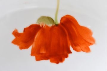 オールドノリタケ・則武(日陶)　ポピー(芥子)　照らすと透ける模様が魅力の電笠(天  井照明、シェード)