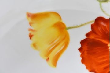 オールドノリタケ・則武(日陶)　ポピー(芥子)　照らすと透ける模様が魅力の電笠(天  井照明、シェード)