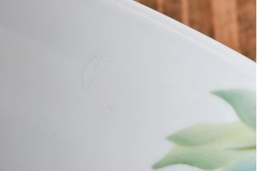 オールドノリタケ・則武(日陶)　ポピー(芥子)　照らすと透ける模様が魅力の電笠(天  井照明、シェード)