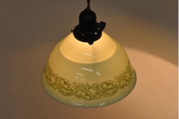 オールドノリタケ・則武(日陶)　やわらかな色合いが魅力的な電笠(天井照明、シェード)