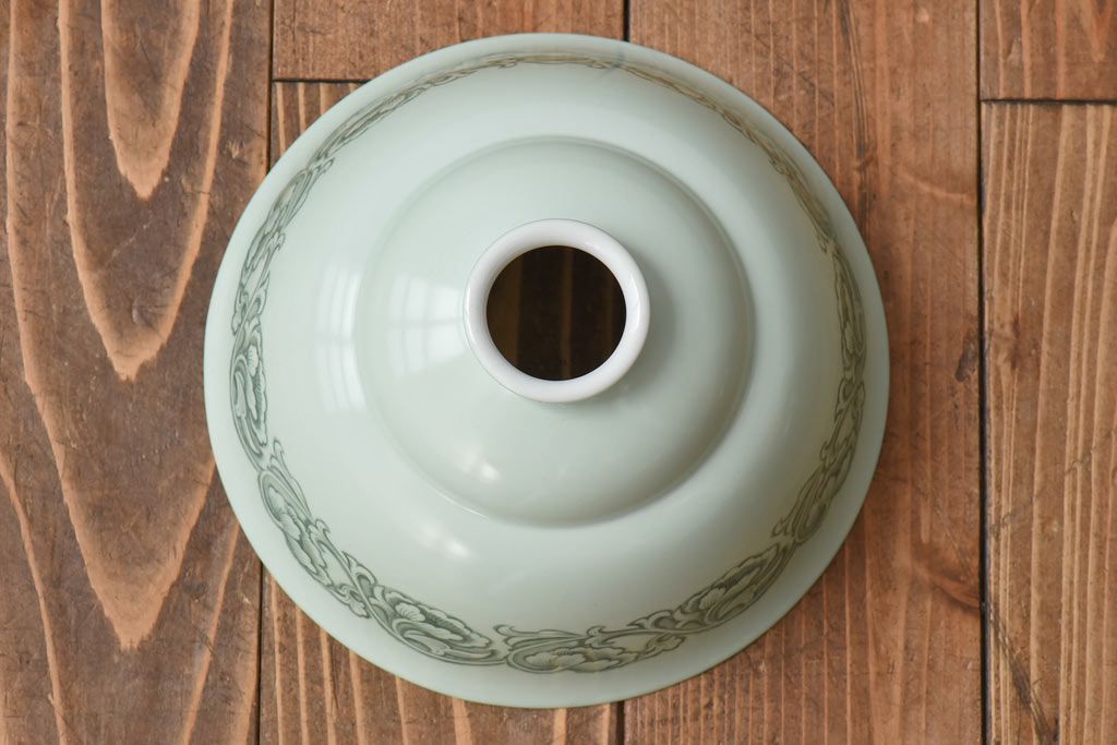 オールドノリタケ・則武(日陶)　やわらかな色合いが魅力的な電笠(天井照明、シェード)