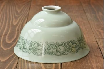 オールドノリタケ・則武(日陶)　やわらかな色合いが魅力的な電笠(天井照明、シェード)