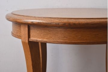 アンティーク雑貨　中古　天童木工　シンプルなラウンド型サイドテーブル(センターテーブル、コーヒーテーブル、花台)(3)