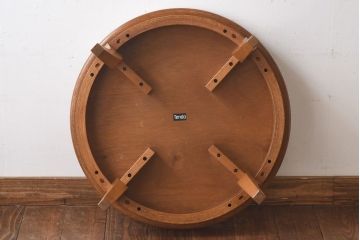 アンティーク雑貨　中古　天童木工　シンプルなラウンド型サイドテーブル(センターテーブル、コーヒーテーブル、花台)(3)