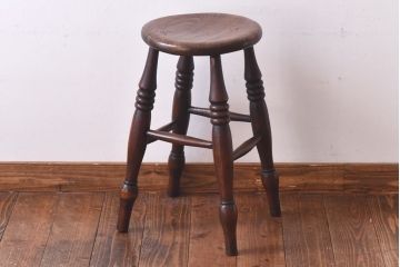 アンティーク雑貨　イギリスアンティーク　上品な佇まいのスツール(イス、チェア、花台)