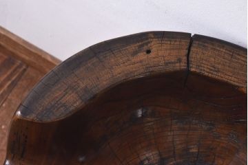 古民具　総ケヤキ　臼をリメイクした椅子(チェア)