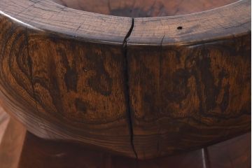 古民具　総ケヤキ　臼をリメイクした椅子(チェア)