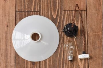 昭和レトロ　懐かしさと温かみを感じるシンプルな平笠シェードのペンダントライト(電笠、吊り下げ照明、天井照明)(3)