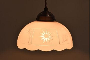 和製アンティーク　ノスタルジックな雰囲気漂う切子シェード(天井照明、電笠、ペンダントライト)