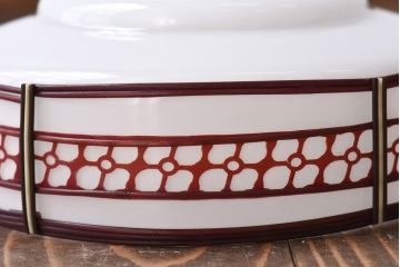 昭和レトロ　網目のような花模様が愛らしいペンダントライト(天井照明、吊り下げ照明)