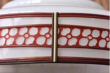 昭和レトロ　網目のような花模様が愛らしいペンダントライト(天井照明、吊り下げ照明)