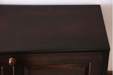 中古　松本民芸家具　シックな雰囲気漂うT型ライティングビューロー(簿記机、在宅ワーク、在宅用ワークデスク)(定価約31万円)(1)