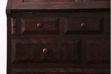 中古　松本民芸家具　シックな雰囲気漂うT型ライティングビューロー(簿記机、在宅ワーク、在宅用ワークデスク)(定価約31万円)(1)