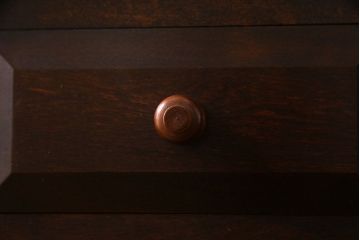 中古　松本民芸家具　シックな雰囲気漂うT型ライティングビューロー(簿記机、在宅ワーク、在宅用ワークデスク)(定価約31万円)(1)