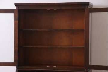 中古　北海道民芸家具　上品な雰囲気漂うビューローブックケース(ライティングビューロー、机、収納棚、本箱)(定価約50万円)(3)