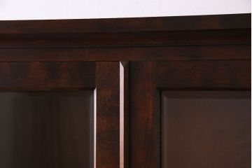 中古　北海道民芸家具　上品な雰囲気漂うビューローブックケース(ライティングビューロー、机、収納棚、本箱)(定価約50万円)(3)