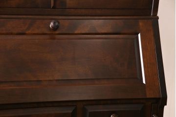 中古　北海道民芸家具　上品な雰囲気漂うビューローブックケース(ライティングビューロー、机、収納棚、本箱)(定価約50万円)(3)