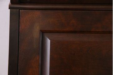 中古　北海道民芸家具　上品な雰囲気漂うビューローブックケース(ライティングビューロー、机、収納棚、本箱)(定価約50万円)(3)