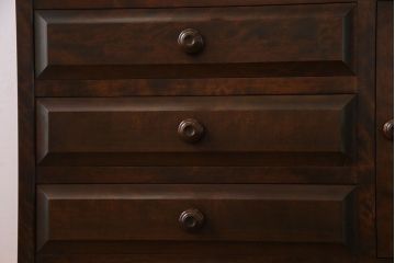 中古　北海道民芸家具　上品な雰囲気漂うビューローブックケース(ライティングビューロー、机、収納棚、本箱)(定価約50万円)(3)