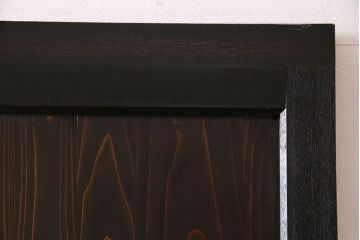 深みのある色合いと桟が魅力的な昭和初期の格子帯戸(ガラス帯戸、建具、引き戸)2枚セット