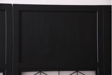 大正ロマン　モダンな雰囲気が魅力のペイント帯戸(ガラス帯戸、引き戸、建具)4枚セット