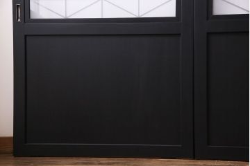 大正ロマン　モダンな雰囲気が魅力のペイント帯戸(ガラス帯戸、引き戸、建具)4枚セット