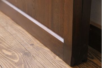 和製アンティーク　レトロな雰囲気のガラスが入った帯戸(建具、引き戸、ガラス帯戸)