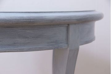 アンティーク雑貨　ペイント家具　天童木工　シンプルなラウンド型サイドテーブル(センターテーブル、コーヒーテーブル、花台)(1)