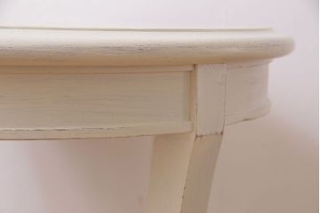 アンティーク雑貨　ペイント家具　天童木工　シンプルなラウンド型サイドテーブル(センターテーブル、コーヒーテーブル、花台)(2)