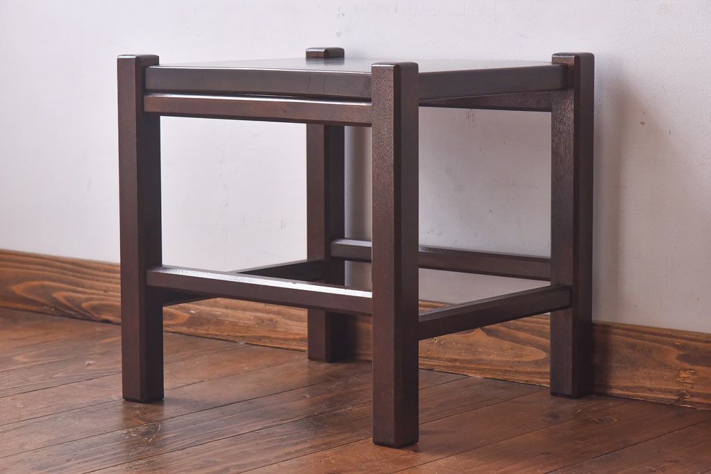 アンティーク雑貨　中古　民芸家具　シンプルで使い勝手の良いスツール(サイドテーブル、飾り台、椅子)