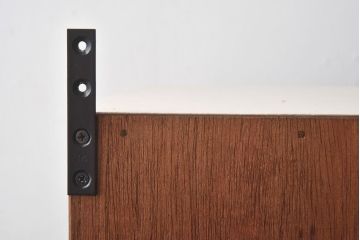 ラフジュ工房オリジナル　チェッカーガラス入り　ホワイトペイントのウォールシェルフ(壁付け戸棚、収納棚)