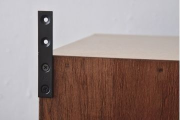 ラフジュ工房オリジナル　モールガラス入り　ベージュペイントのウォールシェルフ(壁付け戸棚、収納棚)