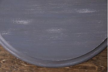 アンティーク雑貨　ペイント家具　天童木工　シンプルなラウンド型サイドテーブル(センターテーブル、コーヒーテーブル、花台)(3)
