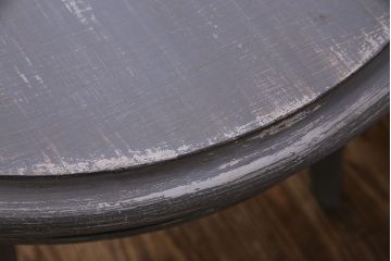 アンティーク雑貨　ペイント家具　天童木工　シンプルなラウンド型サイドテーブル(センターテーブル、コーヒーテーブル、花台)(3)