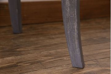 アンティーク雑貨　ペイント家具　天童木工　シンプルなラウンド型サイドテーブル(センターテーブル、コーヒーテーブル、花台)(3)