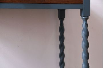 アンティーク雑貨　ペイント家具　オーク材　シャビーシックなサイドテーブル(カフェテーブル、花台)