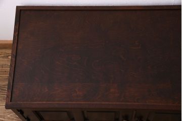 中古　北海道民芸家具　シックな雰囲気漂うローボード(リビングボード、収納棚)