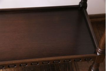 アンティーク雑貨　イギリスヴィンテージ　オーク材　素朴な雰囲気のトロリー(キッチンワゴン、サイドワゴン、ビンテージ)