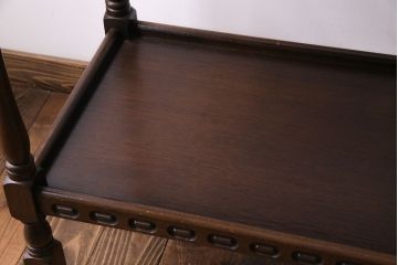 アンティーク雑貨　イギリスヴィンテージ　オーク材　素朴な雰囲気のトロリー(キッチンワゴン、サイドワゴン、ビンテージ)