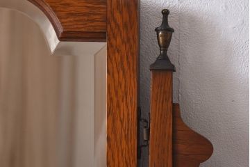 アンティーク家具　イギリスアンティーク　タイルのデザインが愛らしいミラー付きウォッシュスタンド(洗面台、ドレッシングチェスト、飾り台)