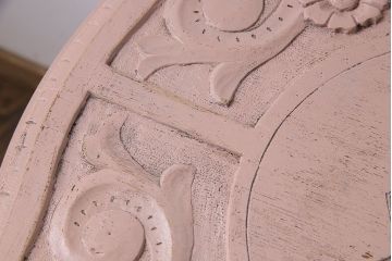 ペイント家具　ピンクのペイントが愛らしいサイドテーブル(コーヒーテーブル、花台)