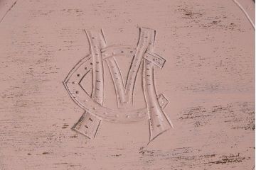 ペイント家具　ピンクのペイントが愛らしいサイドテーブル(コーヒーテーブル、花台)