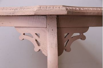ペイント家具　ピンクのペイントが愛らしいサイドテーブル(コーヒーテーブル、花台)