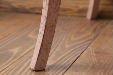 ペイント家具　ピンクのペイントが愛らしいサイドテーブル(コーヒーテーブル、花台)