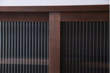 ラフジュ工房オリジナル　モールガラス入り　古材を活かしたウォールシェルフ(ウォールキャビネット、壁掛け収納棚、戸棚)